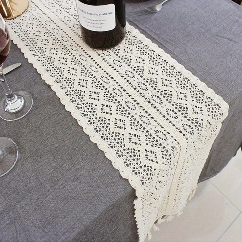 IceOlix Chemin de table au crochet 100 % coton