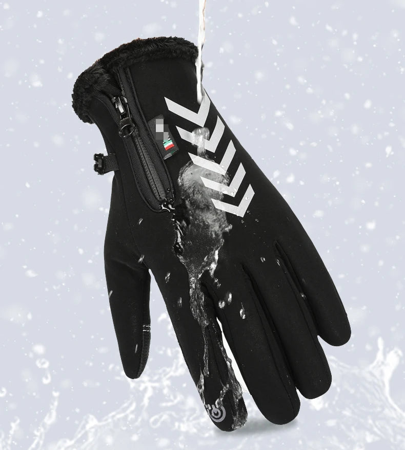 Gants de Cyclisme d'Hiver pour Homme - Étanches, Antidérapants, Chauds et Confortables